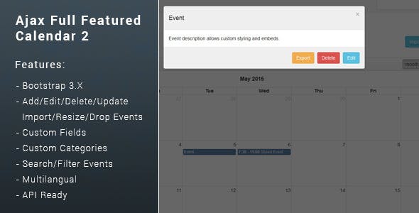 Ajax Full Featured Calendar 2