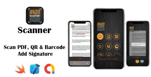 Scanner - Scan PDF, QR, Barcode & Add Signature | Google AdMob | In App Purchase | iOS Source Code