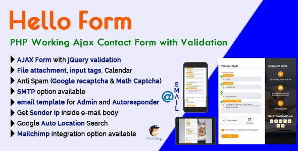 Hello Form - PHP Working Ajax Contact Form with Validation