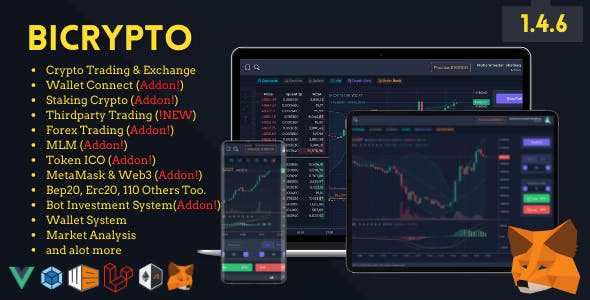Bicrypto - Crypto Trading Platform,  Exchanges, KYC, Charting Library, Wallets, Binary Trading, News