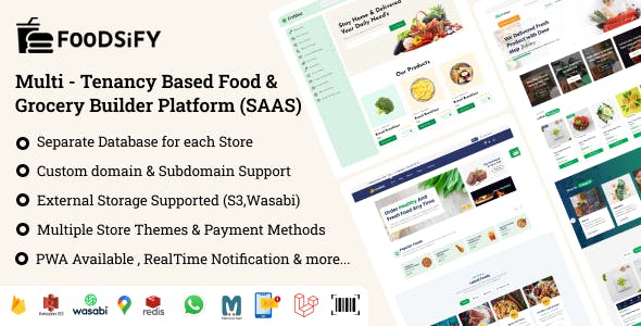 FOODSIFY - Multitenancy Based Food  Grocery & E-commerce Builder Platform (SAAS)