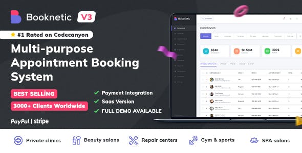 Booknetic - WordPress Booking Plugin for Appointment Scheduling [SaaS]