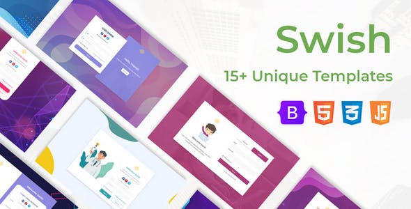 Swish | Login and Register Form Templates Pack